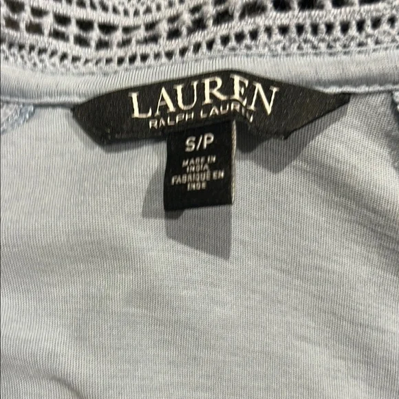 Lauren Ralph Lauren Light blue Cap Lace Sleeve Blouse - Picture 4 of 5